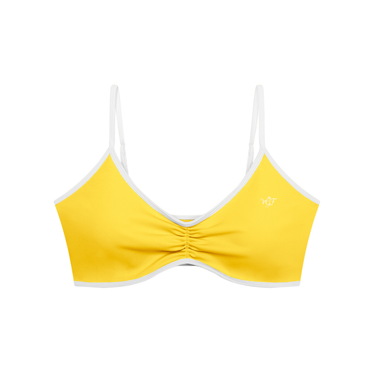 Sacred Women's Color Block Ruched V-Neck Sports Bra