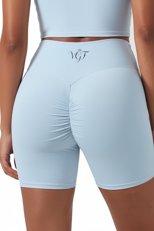 Baby Blue Biker Short - Back with Medium VGF Logo