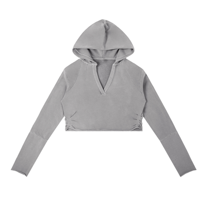Vina Vintage Washed Crop Hoodie