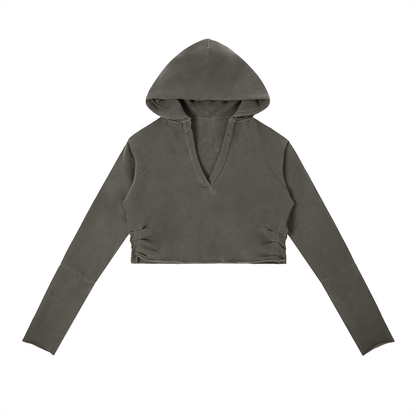 Vina Vintage Washed Crop Hoodie
