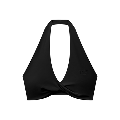 Divine Women's Pleated Halter Sports Bra