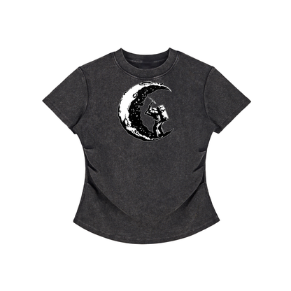 Divine Vintage Washed Bodycon Cotton T-Shirt