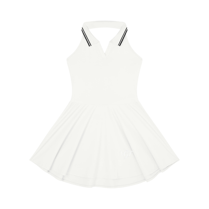 Vina Women's Pleated Halter Tennis Dress | Collared A-Line Skirt