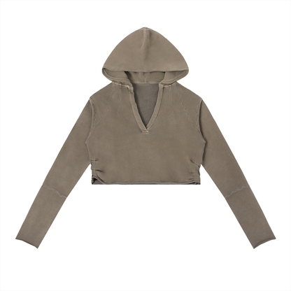 Vina Vintage Washed Crop Hoodie