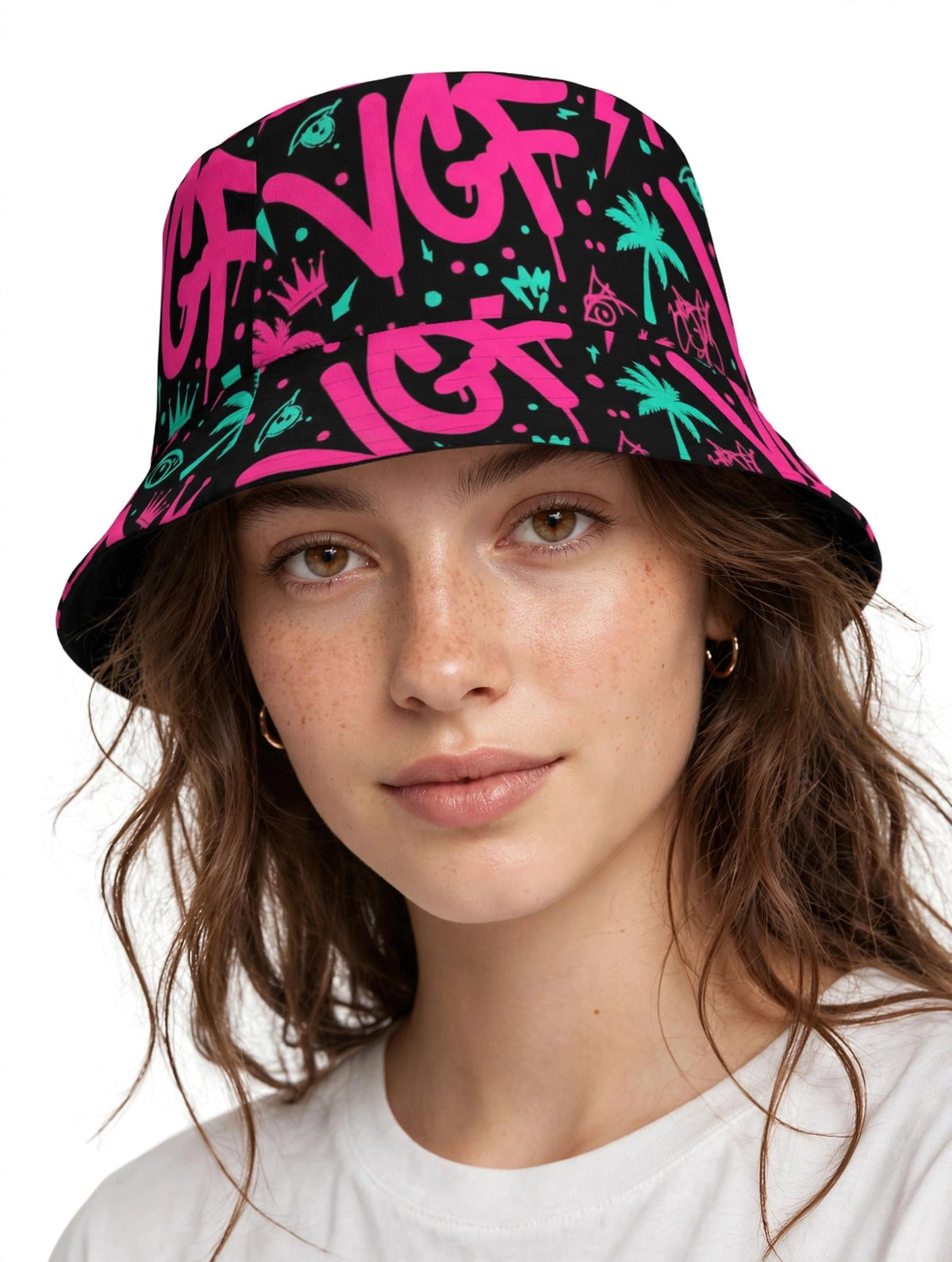 Sacred Graffiti Reversible bucket hat Vital glow fit
