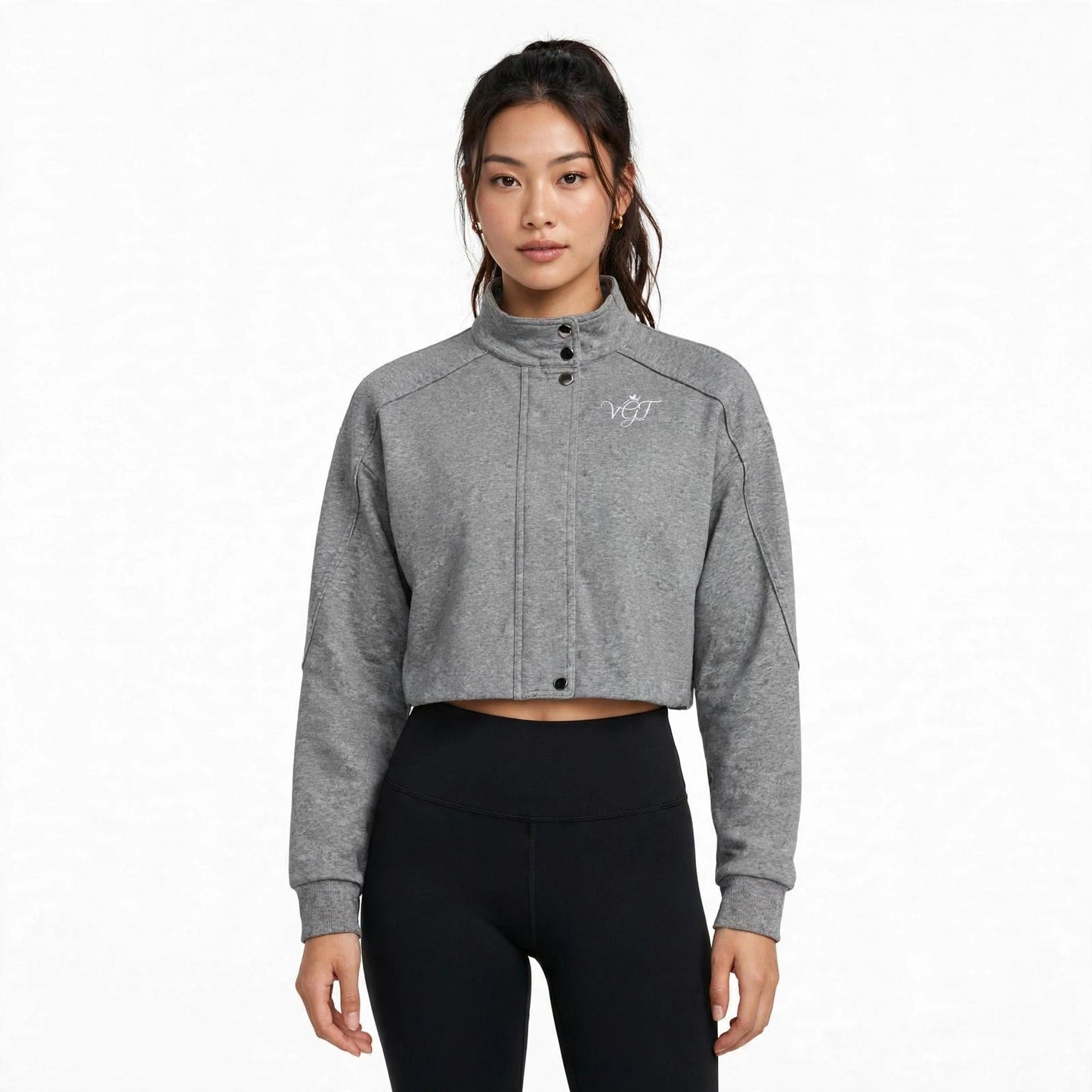 Sacred Women's Button-Front Crop Jacket Vital Glow Fit