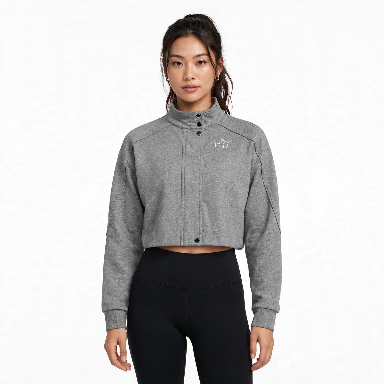Sacred Women's Button-Front Crop Jacket Vital Glow Fit