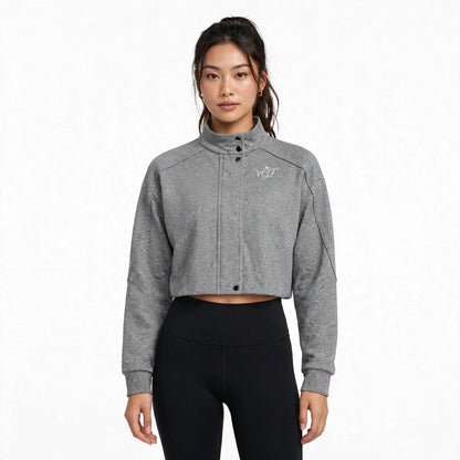 Sacred Women's Button-Front Crop Jacket Vital Glow Fit