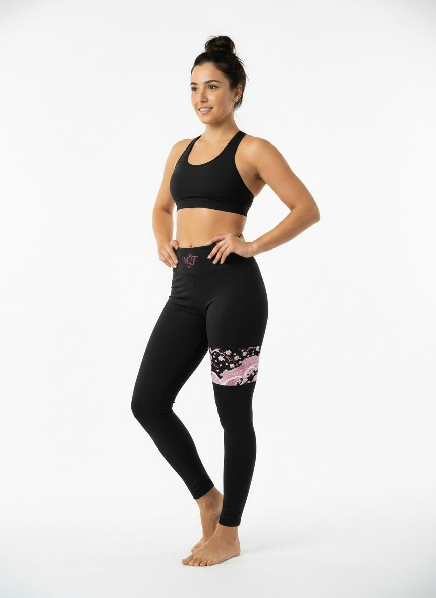 Lay-flat product shot of VGF Sacred Bloom Leggings