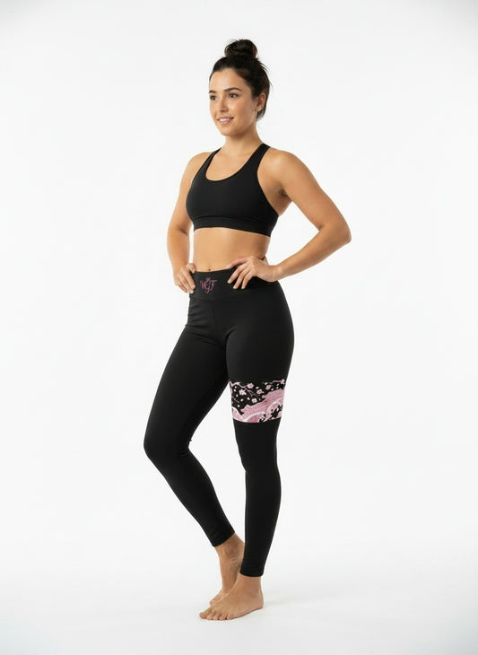 Lay-flat product shot of VGF Sacred Bloom Leggings