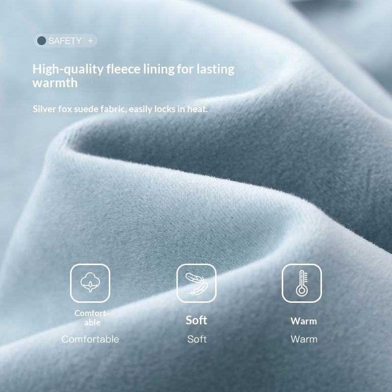 Ultra-soft Silver Fox Fleece-lined Thickened And Insulated Hooded Sweatshirt