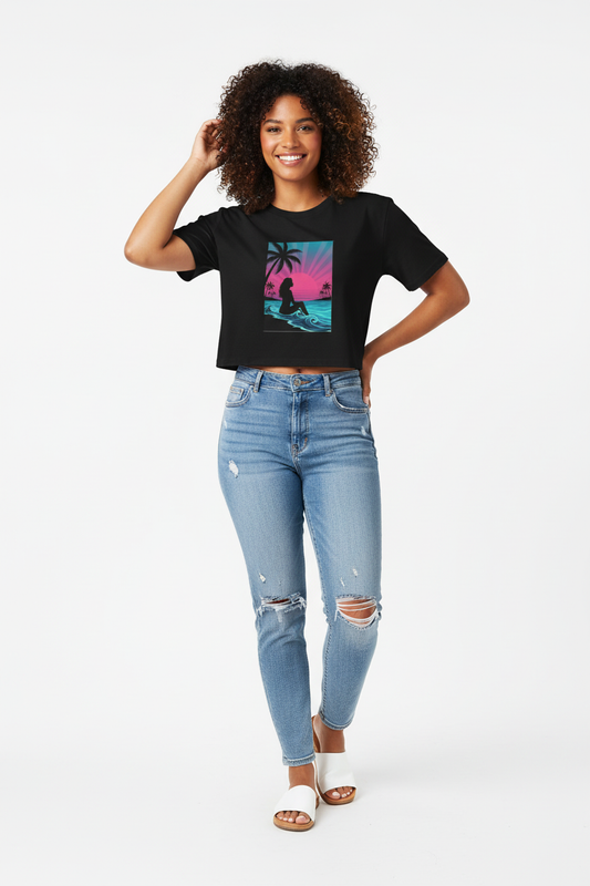 Black Crop Top Model