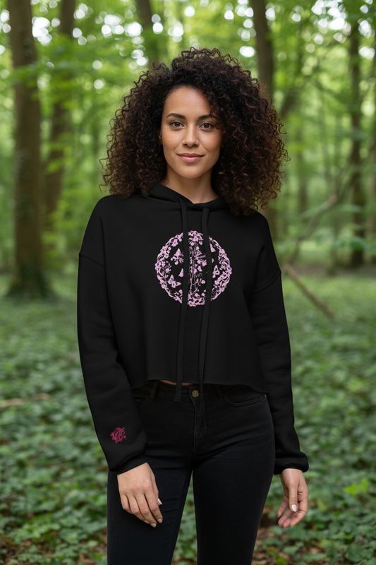 Black Cropped Hoodie Realistic Nature