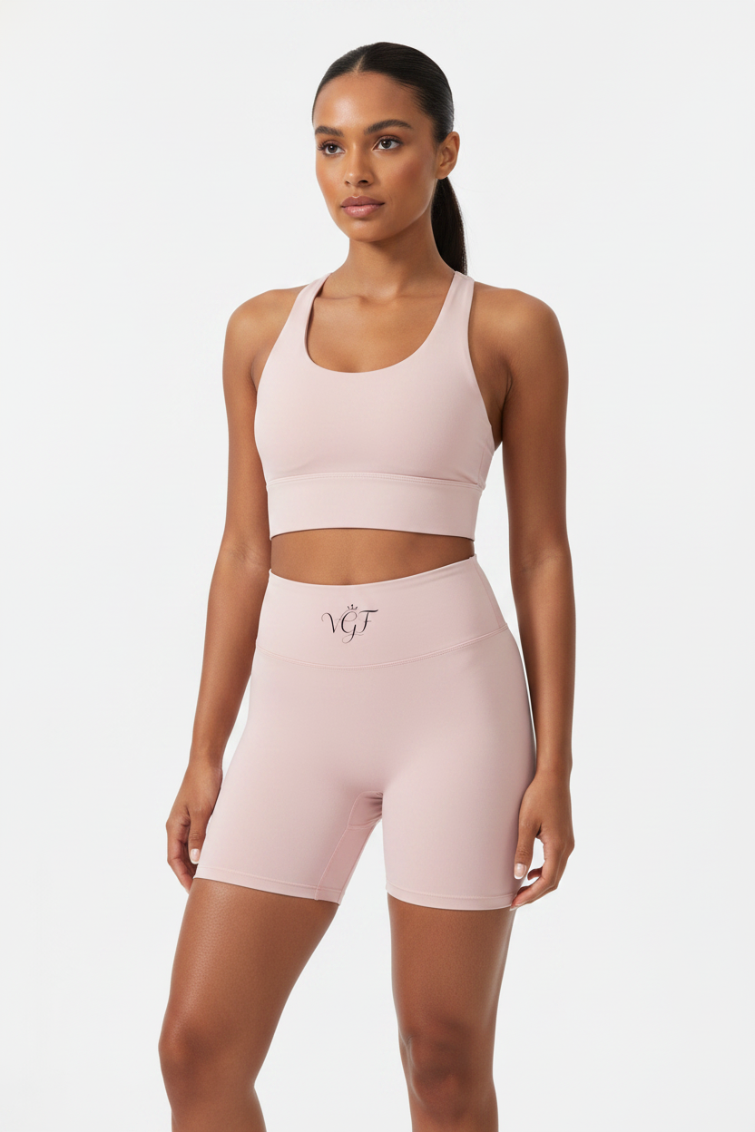 Blush Pink Biker Short - Correct Length with VGF Logo