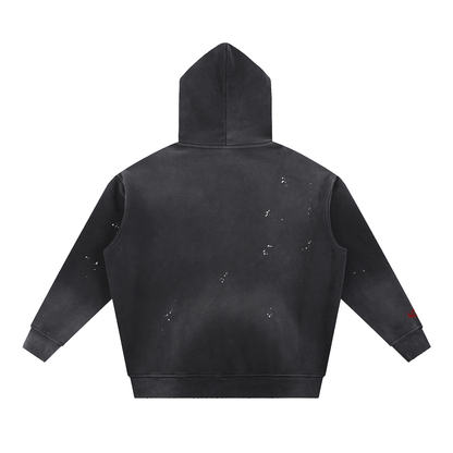 Sacred Vintage Washed Frayed Fleece Hoodie