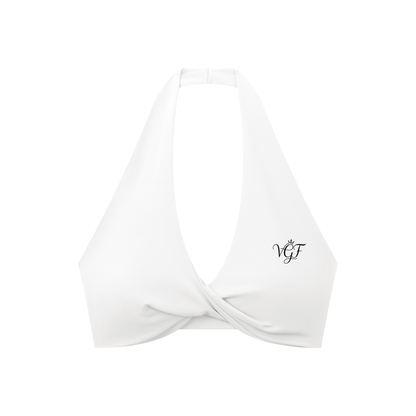 Divine Women's Pleated Halter Sports Bra