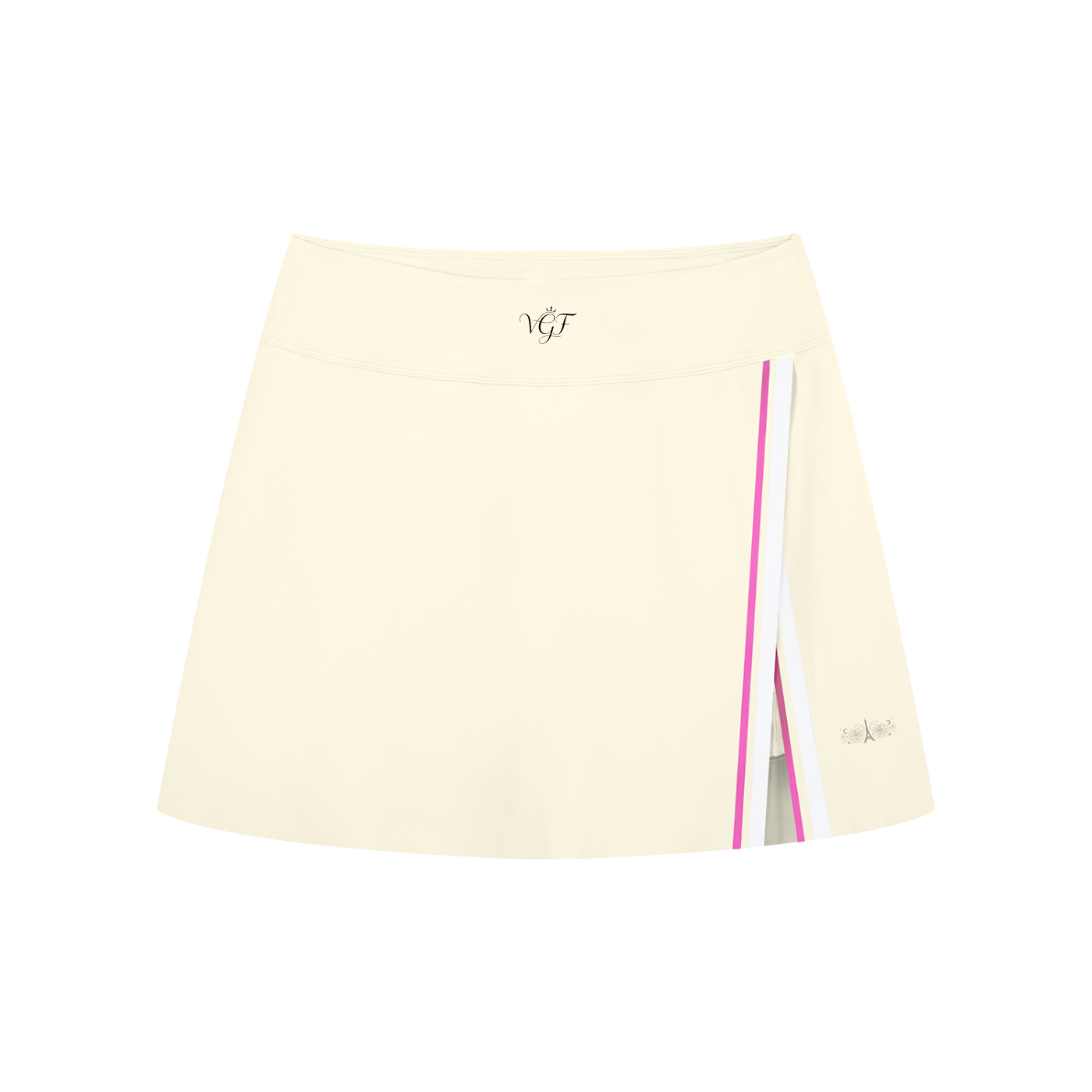 Vina Paris Women's A-Line Contrast Panel Slit Skirt
