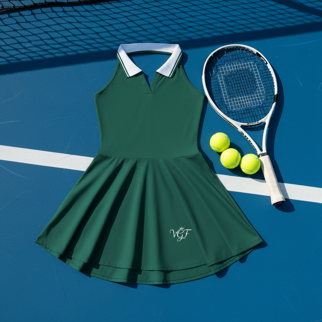 Forest Green VGF Tennis Dress – Court Scene