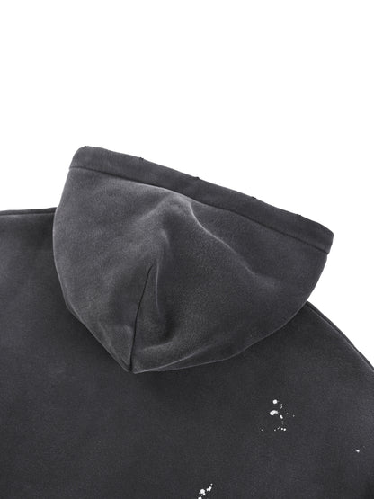 Sacred Vintage Washed Frayed Fleece Hoodie