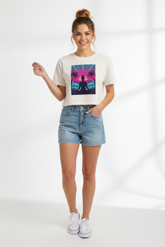 Natural Crop Top Model