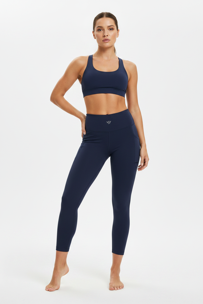 Navy Leggings On Model