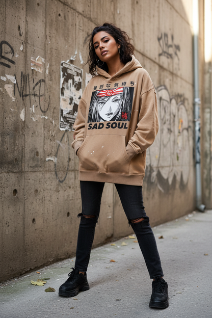 Sad Soul Hoodie - Tan Gritty