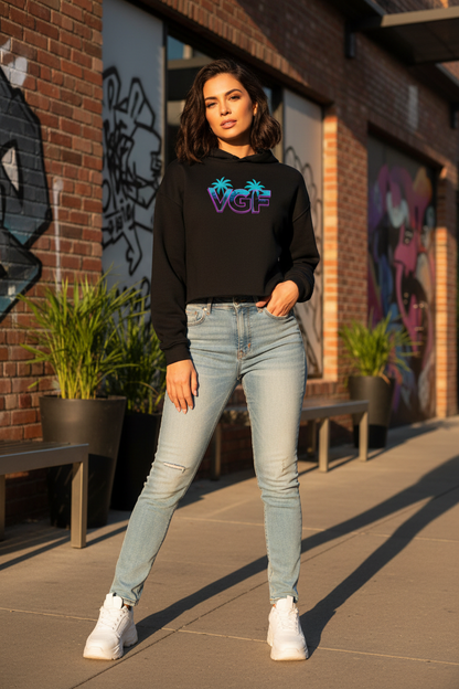 VGF Black Crop Hoodie Front 1