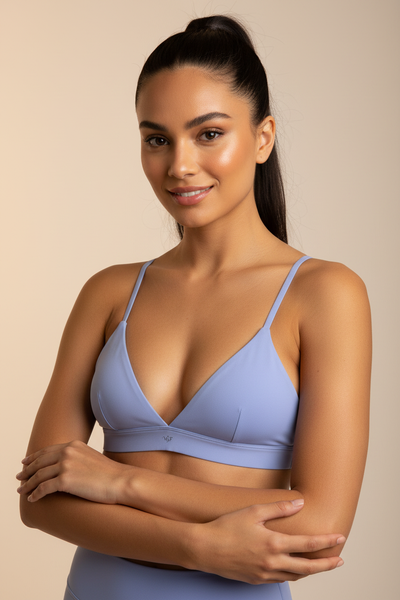 VGF Blue Sports Bra Studio Shot