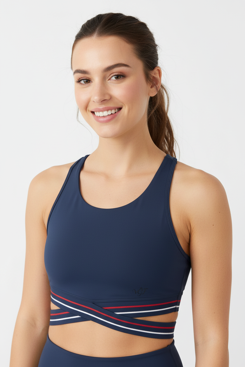 Vina Sports Bra Navy - Dark Logo